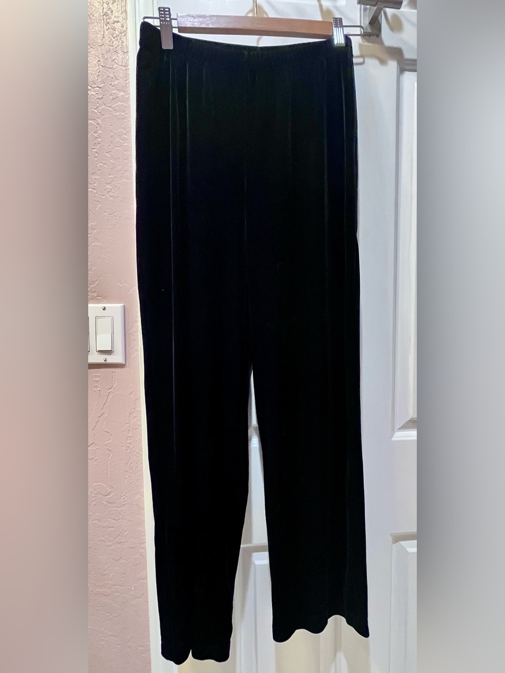 Elementz Black Velvet Straight-Leg Pants
